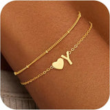 Heart Initial Bracelet
