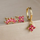 Gemma Floral Crystal Earring Set