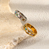 Double Layer Colorful Zircon Ring