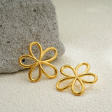 Hollow Metal Flower Stud Earrings