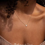 Dainty CZ Flower Pendant Necklace