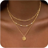 Gold Paperclip Layered Necklace