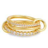 Multilayer Connecting Cubic Zirconia Ring