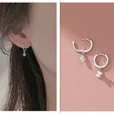 Gold Geometric Hoop Earrings with Zircon