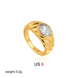 Oval Natural Stone Waterproof Ring