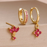 Gemma Floral Crystal Earring Set