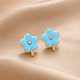 Enamel Flower Stud Earrings