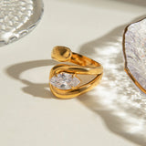 Waterdrop Zircon Open Statement Ring