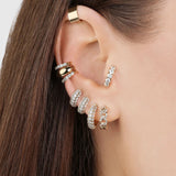 Cubic Zirconia Tiny Huggie Hoops