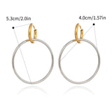 Large Two-Tone Huggie Hoop Earrings