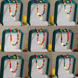 Beaded Initial Heart Necklace