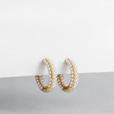 Green Beaded Circle Hoop Earrings
