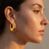 Minimalist Chunky U-Shape Hoops