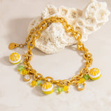 Lemon Charm Gold Chain Bracelet