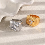 CZ Zircon Square Chunky Ring