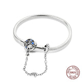 Sterling Silver Zirconia Charm Bracelet