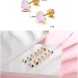 Sweetheart Titanium Stud Earrings