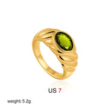 Oval Natural Stone Waterproof Ring