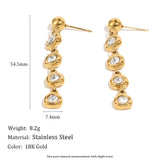 Round Zircon Chain Dangle Earrings