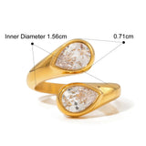 Waterdrop Zircon Open Statement Ring