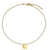 Pavé Initial Tennis Necklace