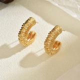 Lava Texture Chunky Hoop Earrings