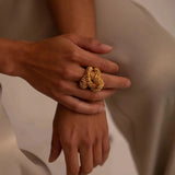 Lava Texture Chunky Twisted Ring