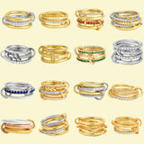 Multilayer Connecting Cubic Zirconia Ring