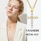 Cubic Zirconia Cross Pendant Necklace