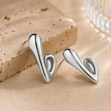 Glossy Irregular Heart Stud Earrings