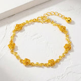 Gold Rose Vine Chain Bracelet