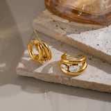 Double Layer C-Shape Huggie Hoops