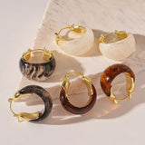 Vintage Resin U-Shape Hoop Earrings