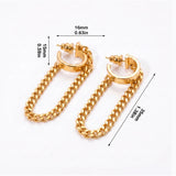 Tassel Chain Wide C-Shape Studs