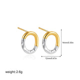 Two-Tone Bilayer Geometric Stud Earrings