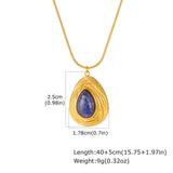 Tiger Eye & Lapis Pendant Necklace
