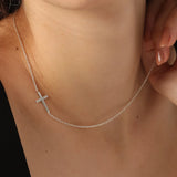 Sideways Cross Necklace