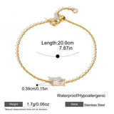 Heart & Round Zircon Charm Chain Bracelet