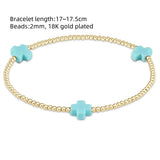 Cross Charm Beaded Bracelet