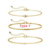 14K Gold-Plated Stackable Bracelet Set (3-Piece)
