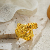 Lava Texture Chunky Twisted Ring