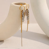 Rhinestone Irregular Long Chain Earrings