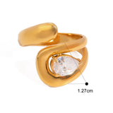 Waterdrop Zircon Open Statement Ring