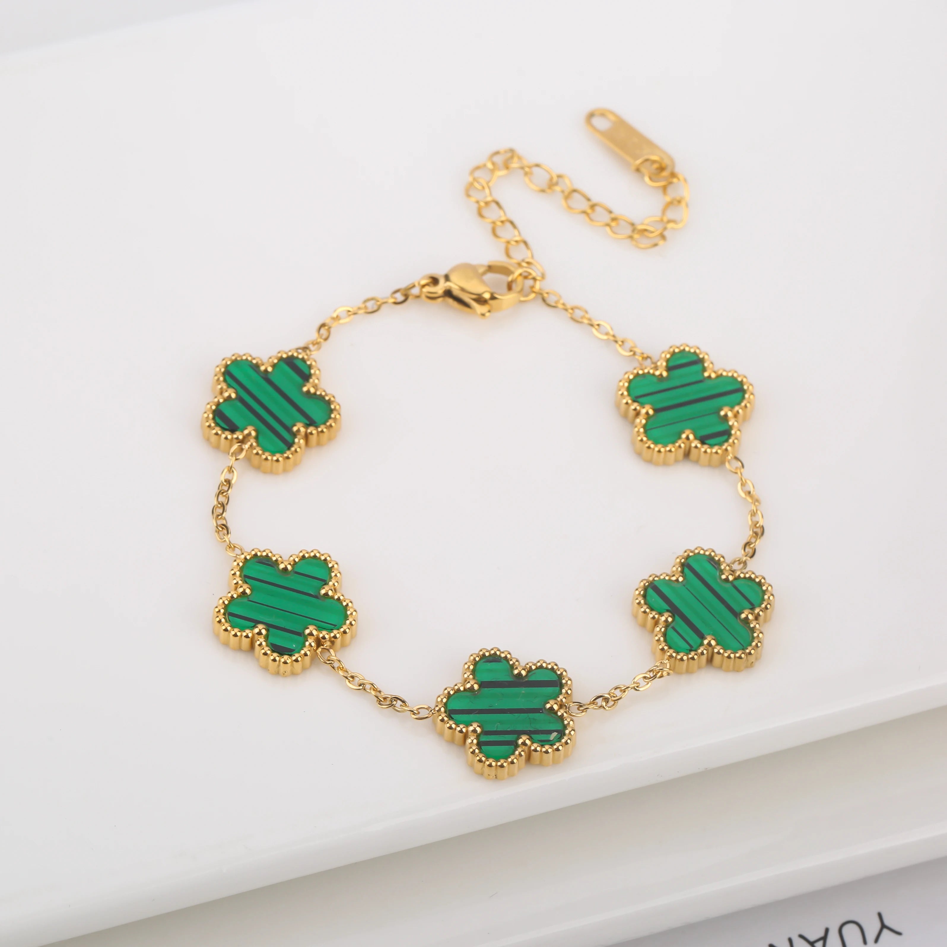 Green Clover Gold Bracelet