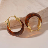 Vintage Resin U-Shape Hoop Earrings
