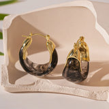 Vintage Resin U-Shape Hoop Earrings