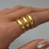 Layered Circle Hollow Open Ring