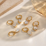 Waterdrop Zircon CZ Pendant Hoops