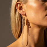 Rhinestone Irregular Long Chain Earrings