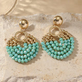 Layered Beaded Drop Earrings